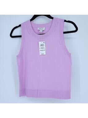 ON 34TH Sleeveless Sweater Tank NWT Orchid Bouquet Purple Pullover Women's XS